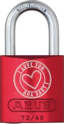 Vorhangschloss Aluminium 72/40 rot LoveLock 5